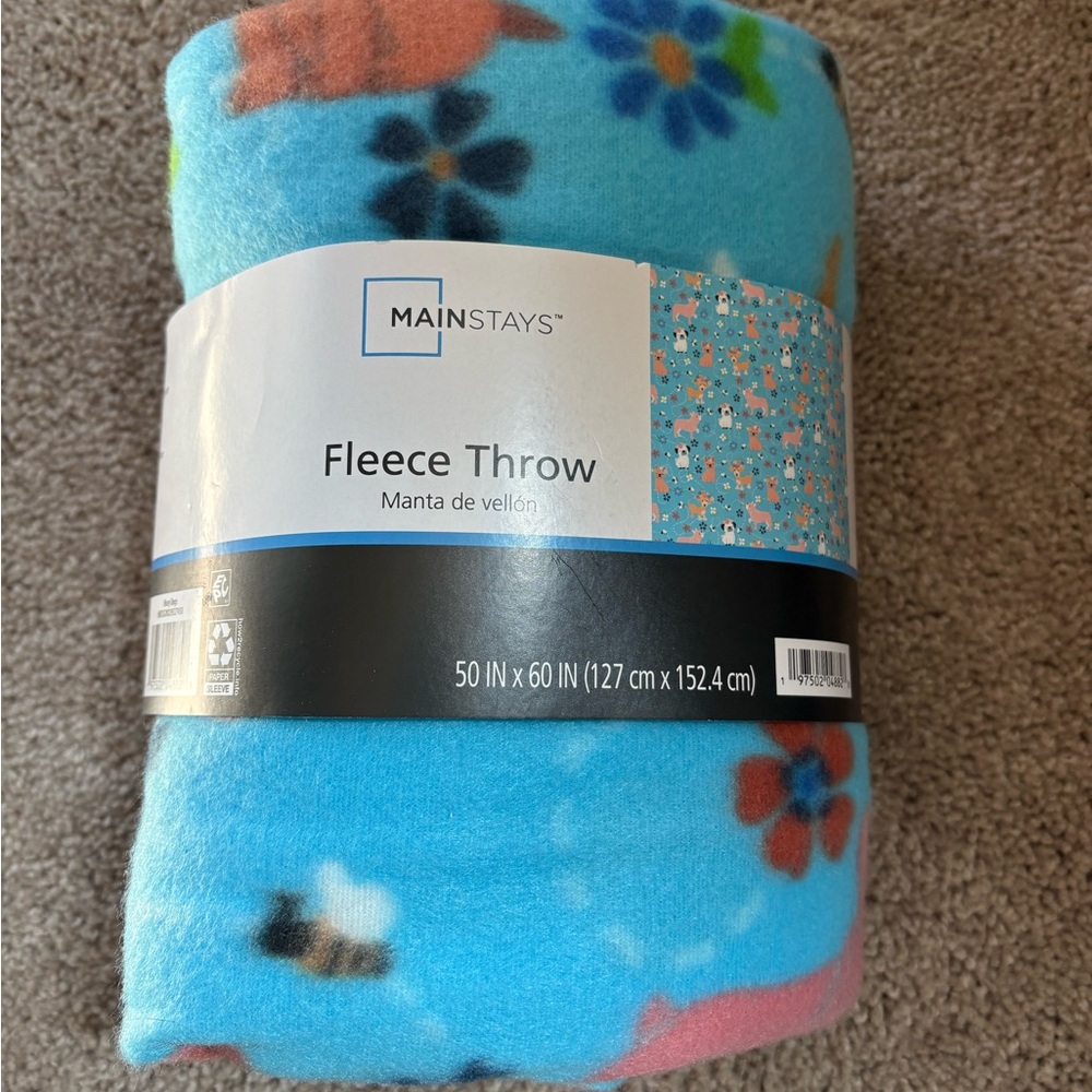 Mainstays Blue Fleece Throw